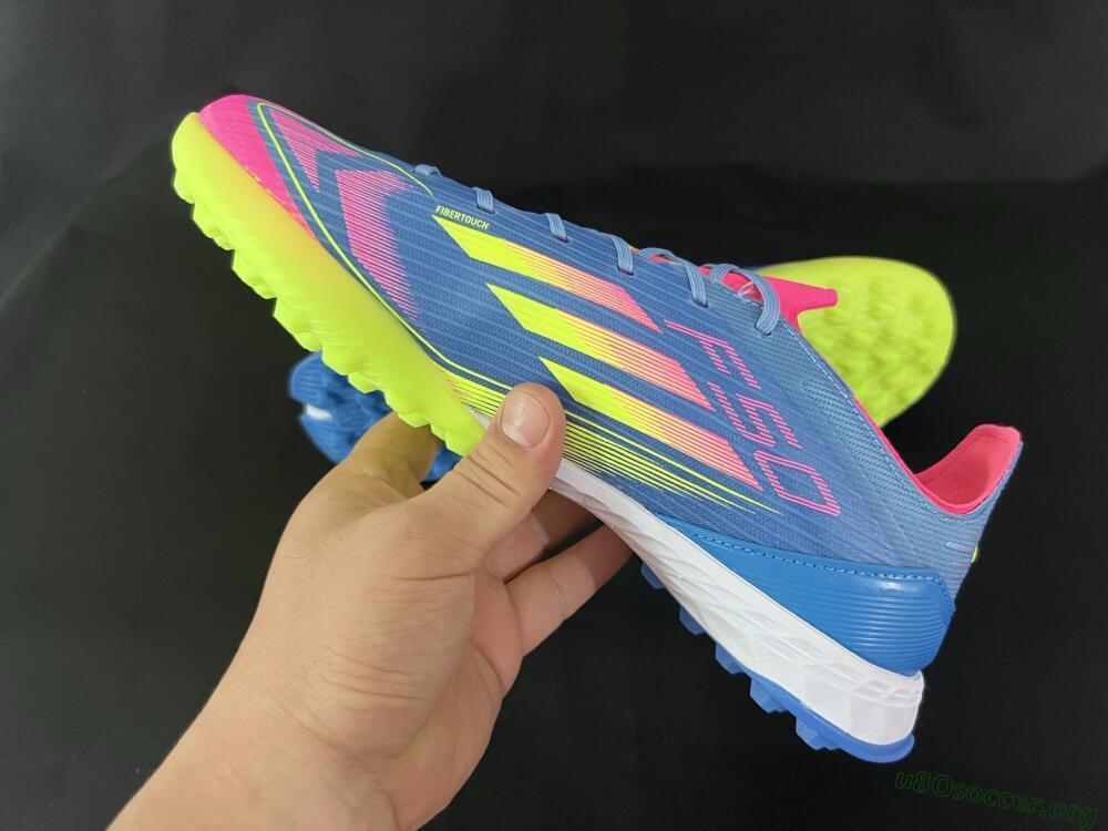 Adidas F50 Pro TF Football Shoes - Blue/Yellow/Pink