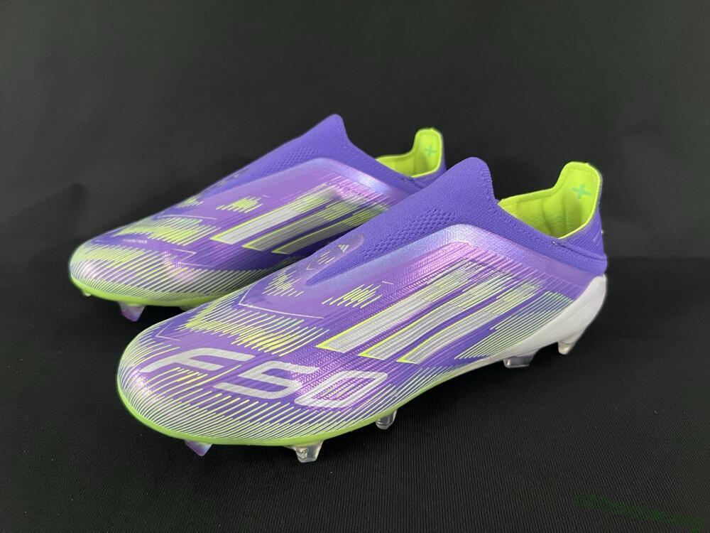 Adidas F50+ Elite Laceless FG Football Boots - Blue/Yellow/Silver