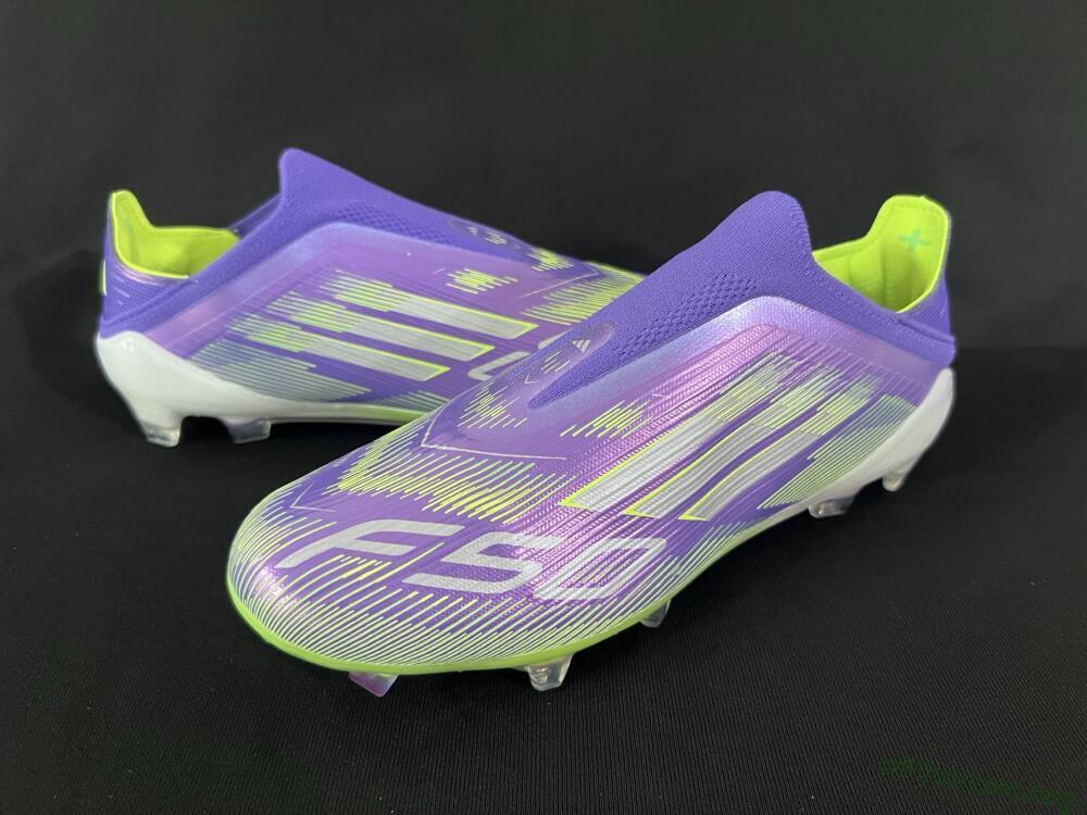 Adidas F50+ Elite Laceless FG Football Boots - Blue/Yellow/Silver