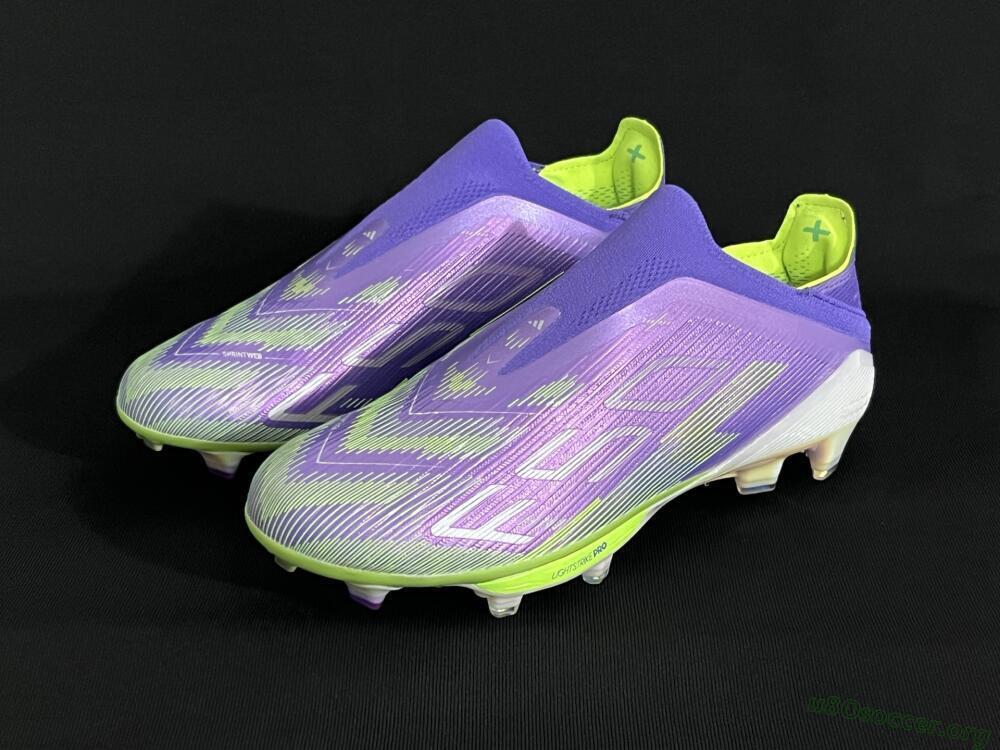 Adidas F50+ Lightstrike Pro Laceless FG Football Boots - Purple/Yellow/White