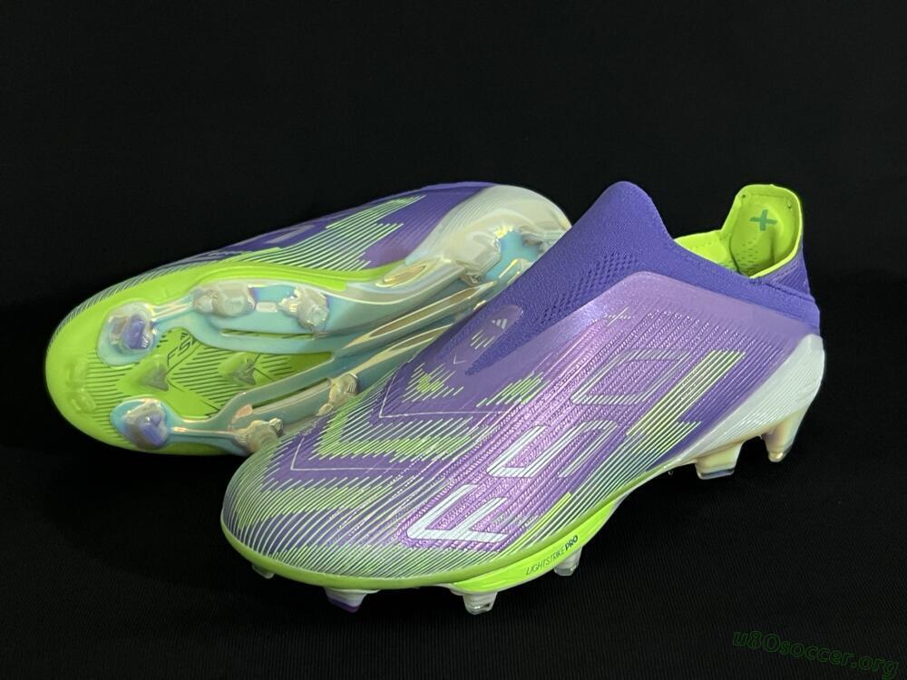 Adidas F50+ Lightstrike Pro Laceless FG Football Boots - Purple/Yellow/White