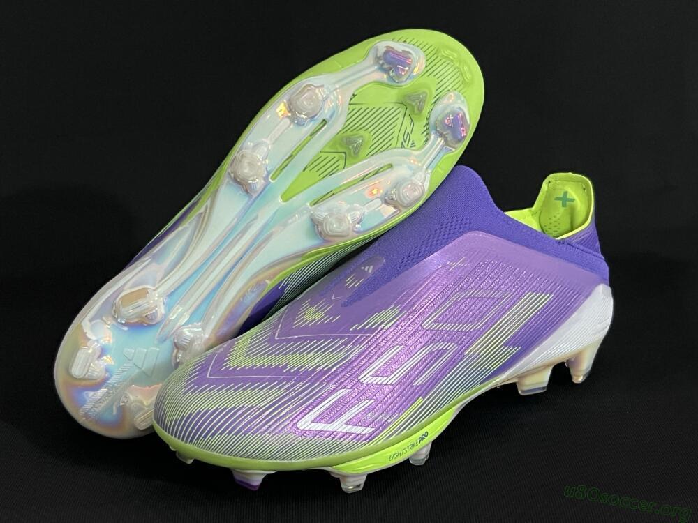 Adidas F50+ Lightstrike Pro Laceless FG Football Boots - Purple/Yellow/White