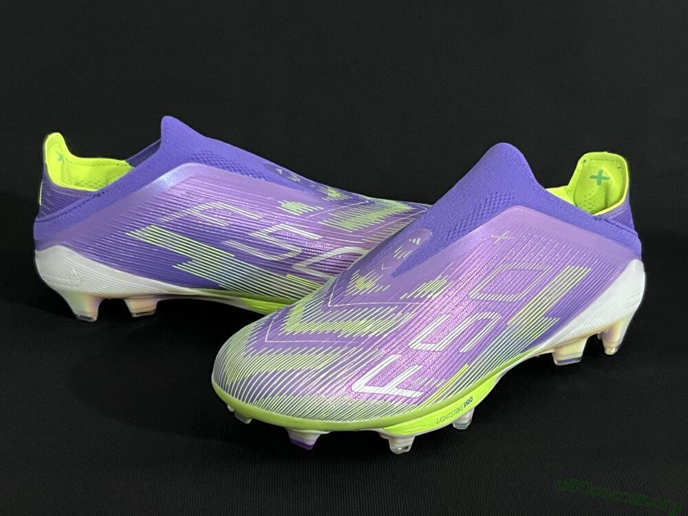 Adidas F50+ Lightstrike Pro Laceless FG Football Boots - Purple/Yellow/White