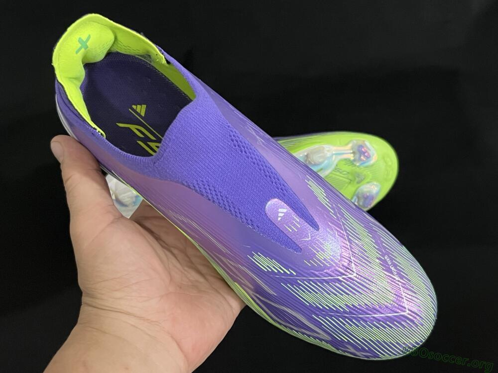 Adidas F50+ Lightstrike Pro Laceless FG Football Boots - Purple/Yellow/White