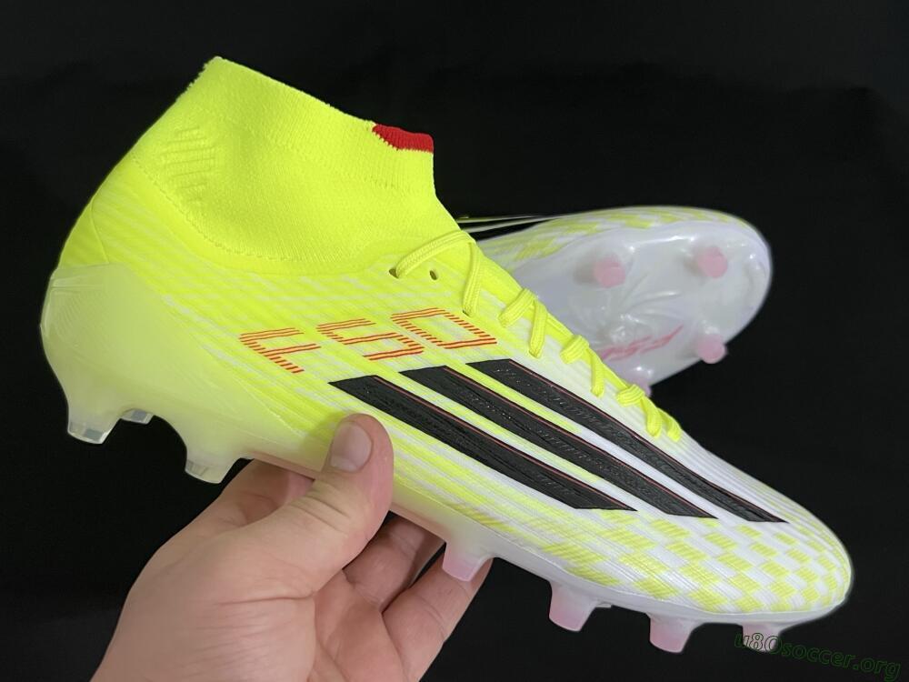 Adidas F50+ Elite Mid FG Football Boots - Yellow/Black/Red