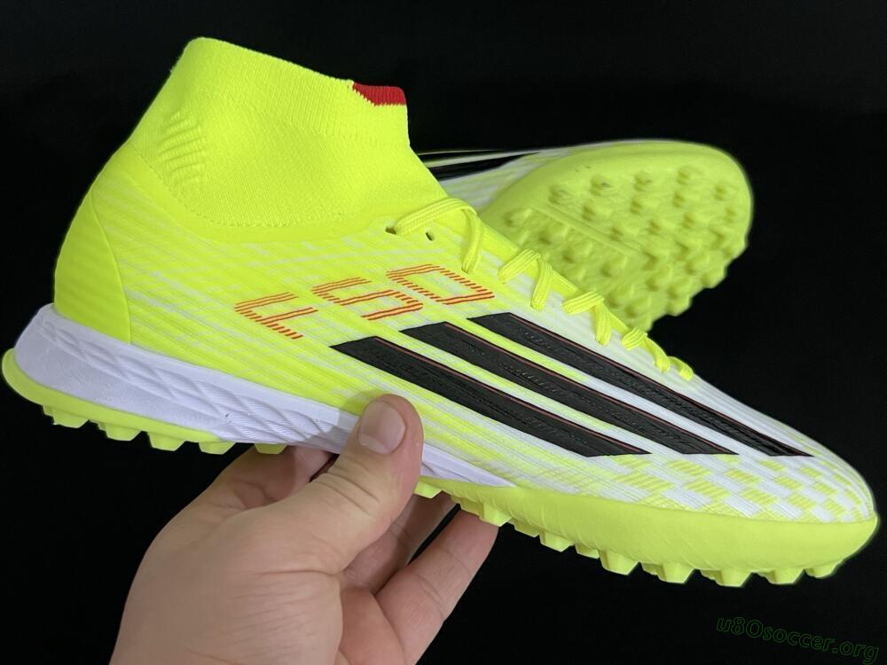 Adidas F50 Elite Mid TF Football Shoes - Yellow/Black/Red