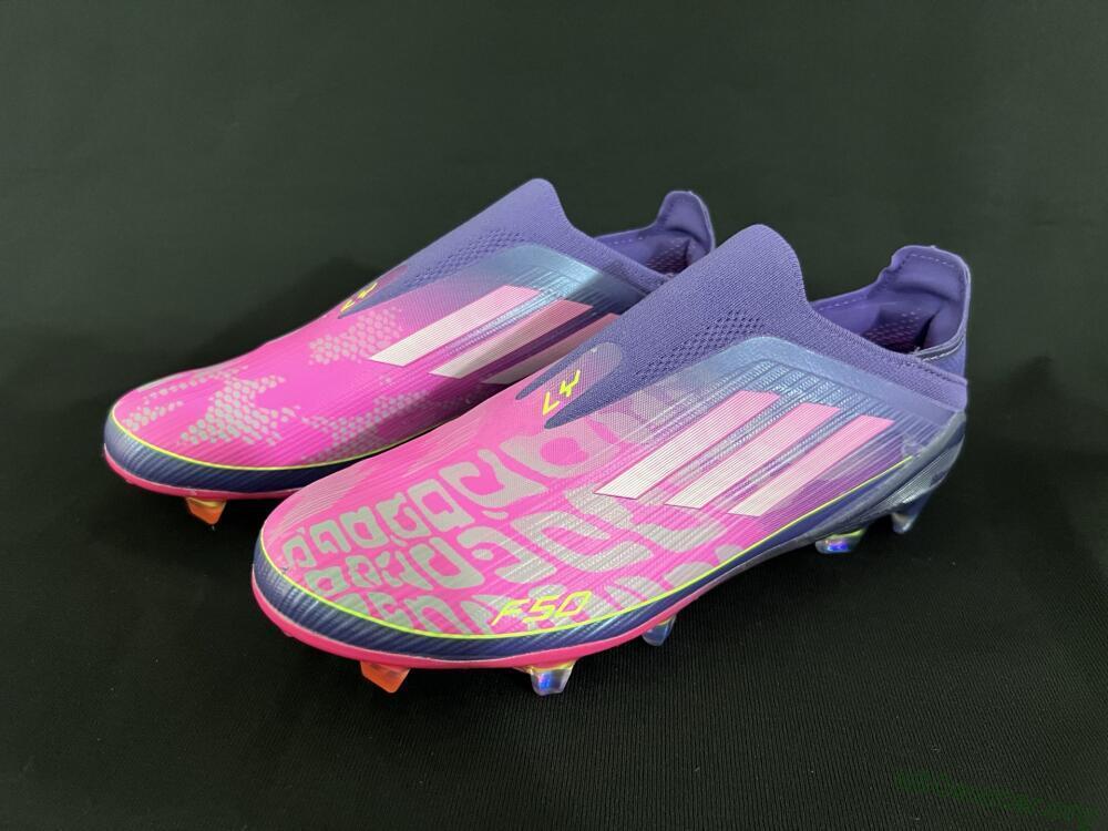 Adidas F50+ Elite Laceless FG Football Boots - Pink/Yellow/Purple