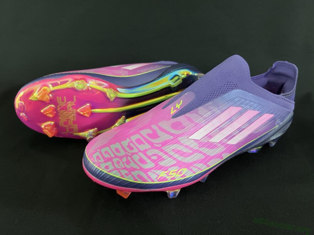 Adidas F50+ Elite Laceless FG Football Boots - Pink/Yellow/Purple