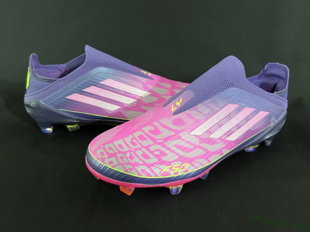 Adidas F50+ Elite Laceless FG Football Boots - Pink/Yellow/Purple