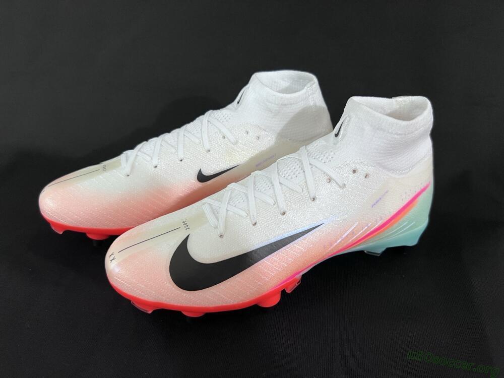 Nike Air Zoom Mercurial Superfly 10 Elite SG Football Boots - White/Jade/Pink