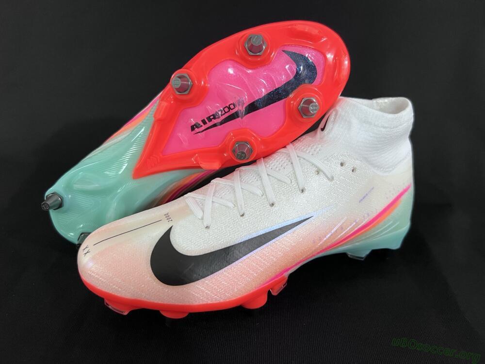 Nike Air Zoom Mercurial Superfly 10 Elite SG Football Boots - White/Jade/Pink
