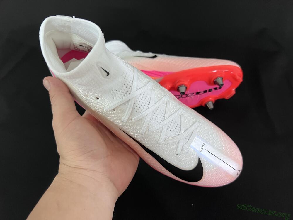 Nike Air Zoom Mercurial Superfly 10 Elite SG Football Boots - White/Jade/Pink