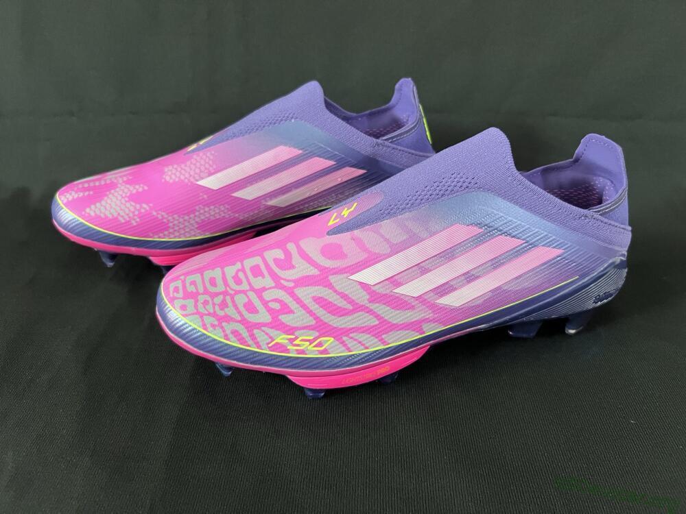 Adidas F50+ Lightstrike Pro Laceless FG Football Boots - Pink/Yellow/Purple