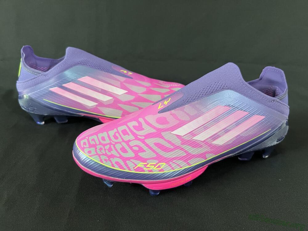 Adidas F50+ Lightstrike Pro Laceless FG Football Boots - Pink/Yellow/Purple
