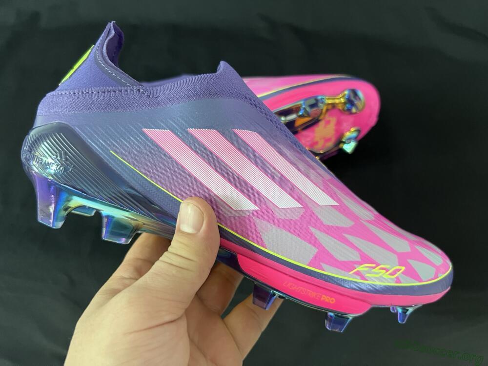Adidas F50+ Lightstrike Pro Laceless FG Football Boots - Pink/Yellow/Purple