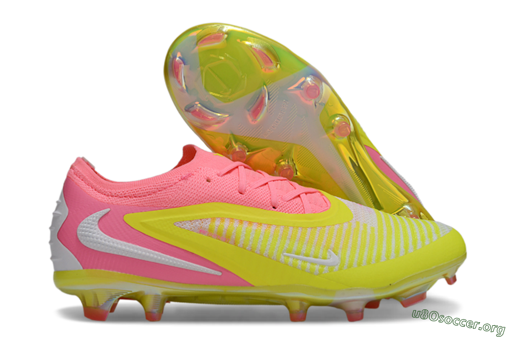 Nike Phantom 6 Low Elite FG Football Boots - Yellow/Pink/White 2