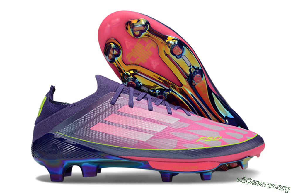 Adidas F50+ Elite Lightstrike Pro FG Football Boots - Pink/Purple/Yellow 2