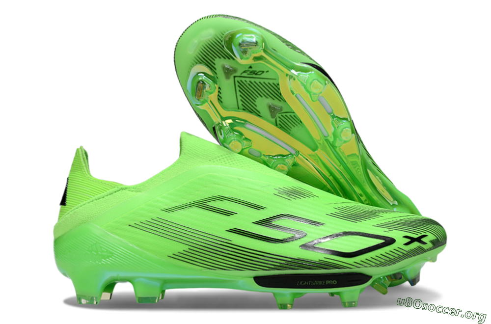 Adidas F50+ Elite Lightstrike Pro Laceless FG Football Boots - Green/Black 2