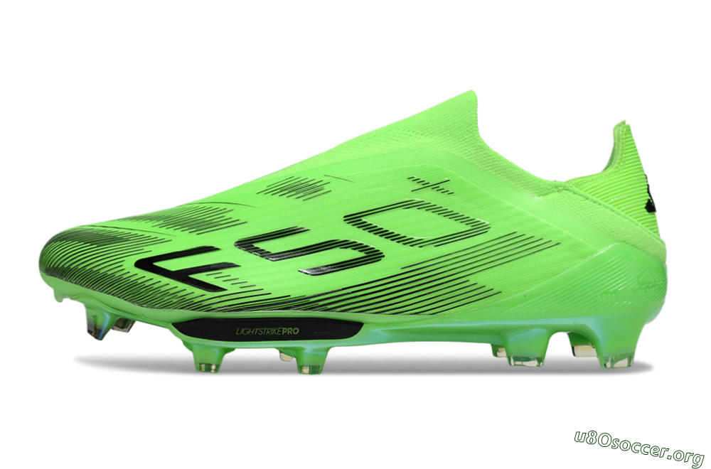Adidas F50+ Elite Lightstrike Pro Laceless FG Football Boots - Green/Black 3