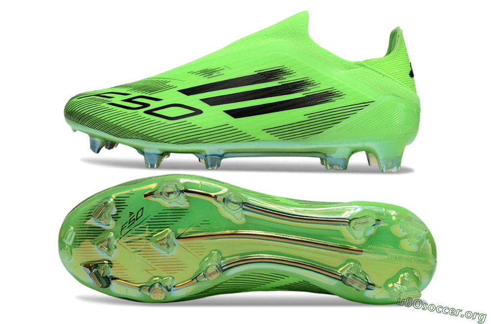 Adidas F50 Elite Laceless FG Football Boots - Green/Black 1