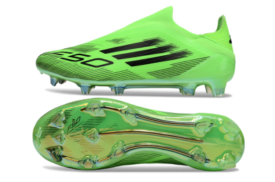 Adidas F50 Elite Laceless FG Football Boots - Green/Black