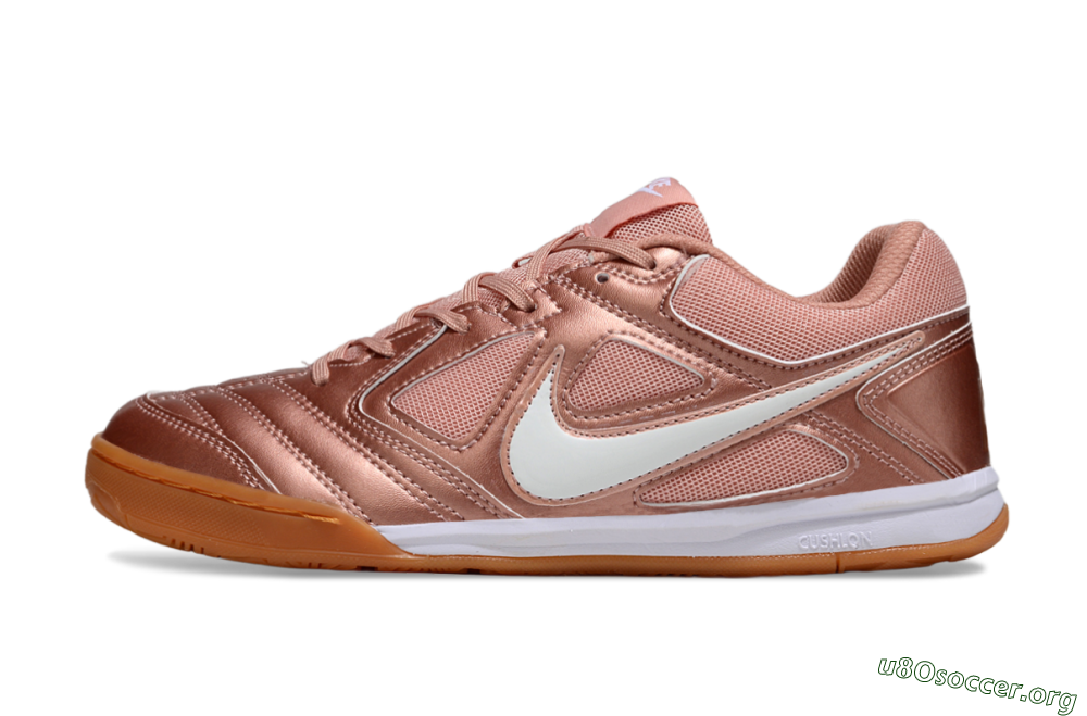 Supreme x Nike SB Gato IC Football Shoes - Gold/White/Brown 3