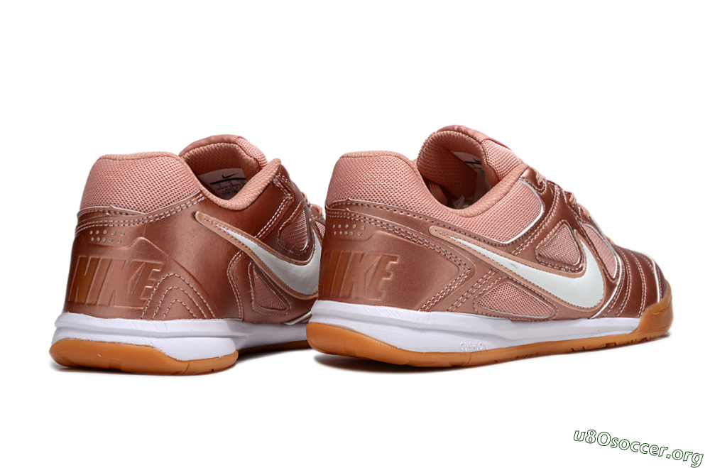 Supreme x Nike SB Gato IC Football Shoes - Gold/White/Brown 6