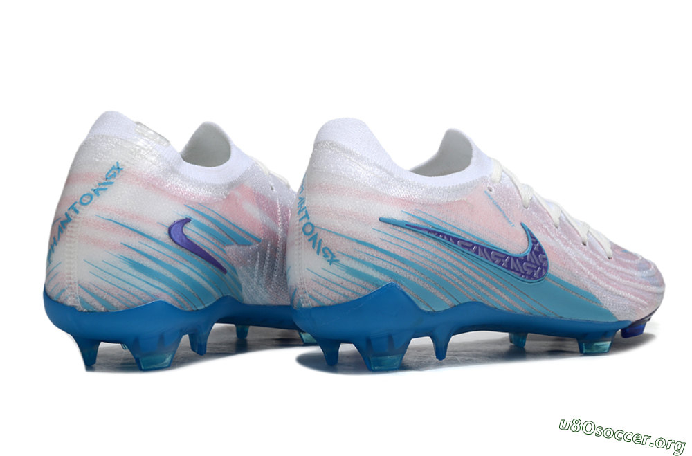 Nike Phantom GX 2 Elite FG Football Boots - White/Pink/Blue 6