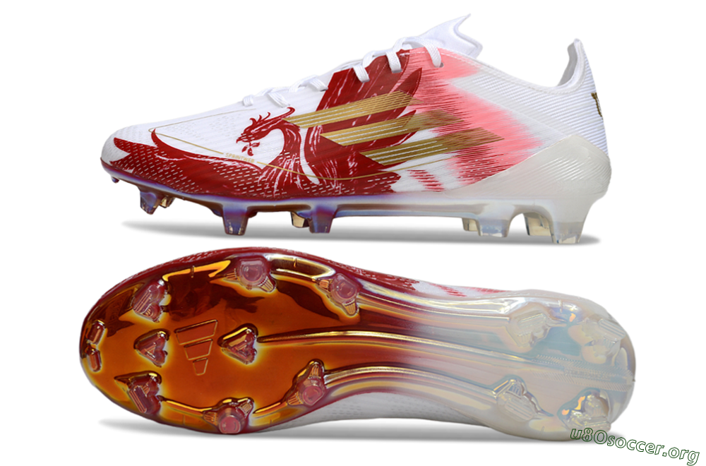 Adidas F50 Pro FG Football Boots - White/Red/Gold 1