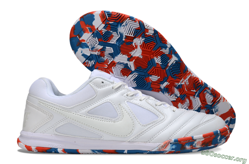 Supreme x Nike SB Gato IC Football Shoes - White/Blue/Red 2