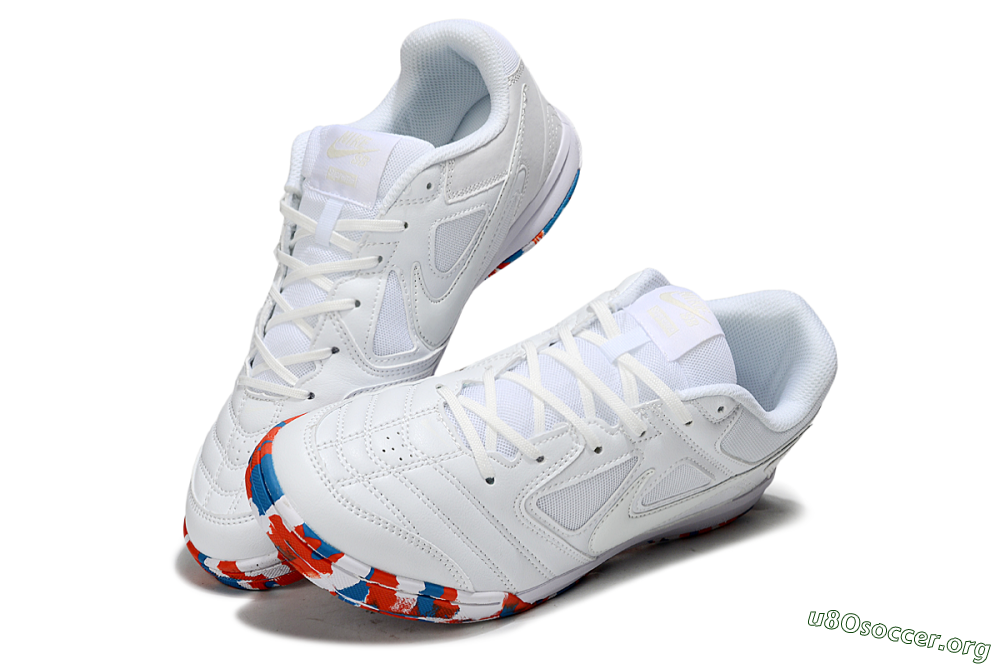 Supreme x Nike SB Gato IC Football Shoes - White/Blue/Red 0