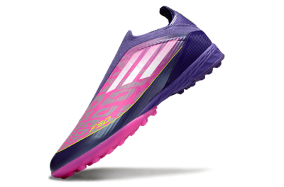 Adidas F50 Elite Laceless TF Football Shoes - Pink/Purple/Yellow