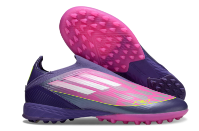 Adidas F50 Elite Laceless TF Football Shoes - Pink/Purple/Yellow