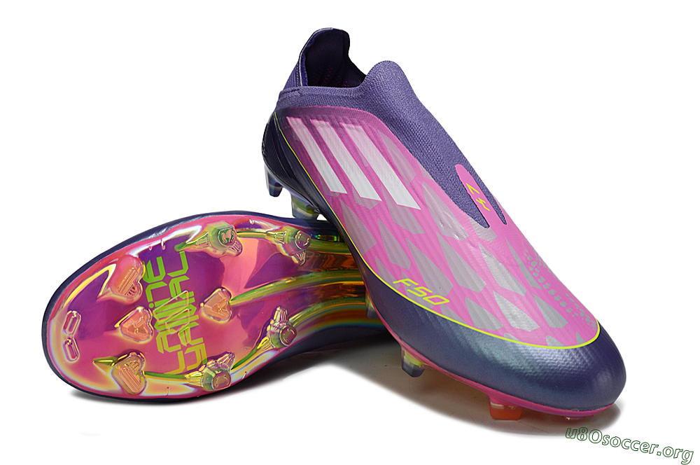 Adidas F50 Elite Laceless FG Football Boots - Pink/Purple/Yellow 4