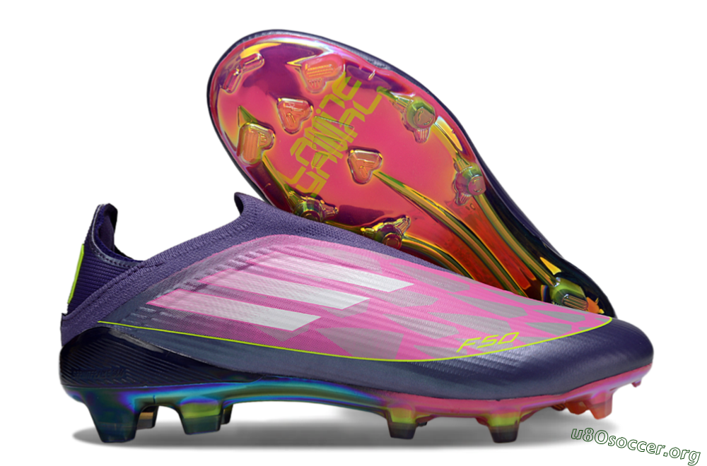 Adidas F50 Elite Laceless FG Football Boots - Pink/Purple/Yellow 2