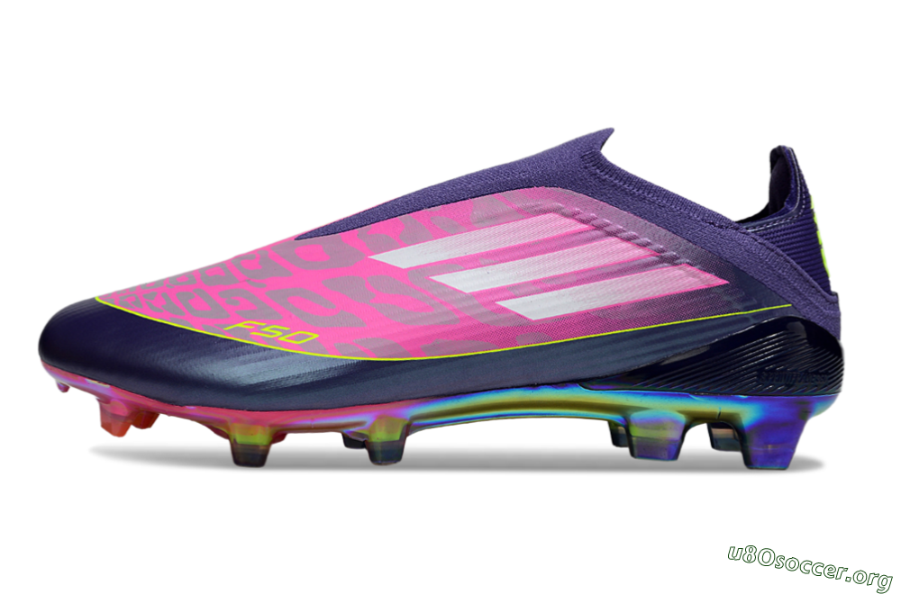 Adidas F50 Elite Laceless FG Football Boots - Pink/Purple/Yellow 3