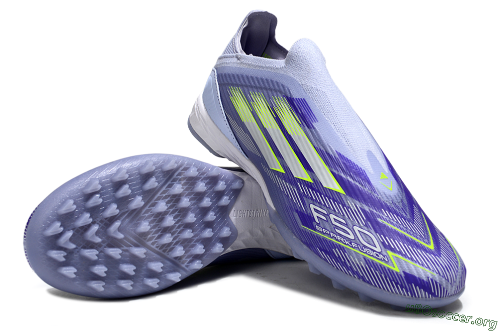 Adidas F50 Elite Laceless TF Football Shoes - Blue/Yellow/Silver 4