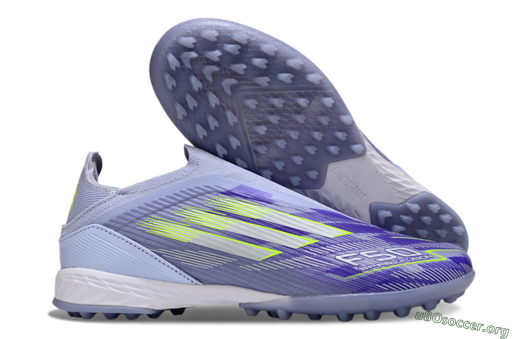 Adidas F50 Elite Laceless TF Football Shoes - Blue/Yellow/Silver 2