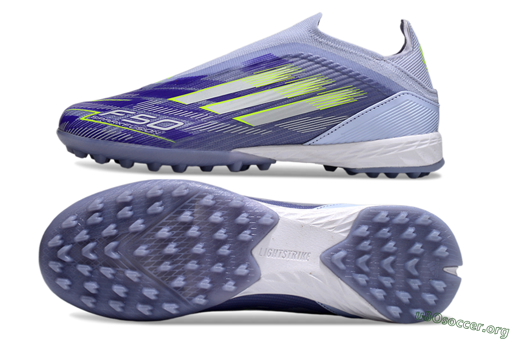 Adidas F50 Elite Laceless TF Football Shoes - Blue/Yellow/Silver 1