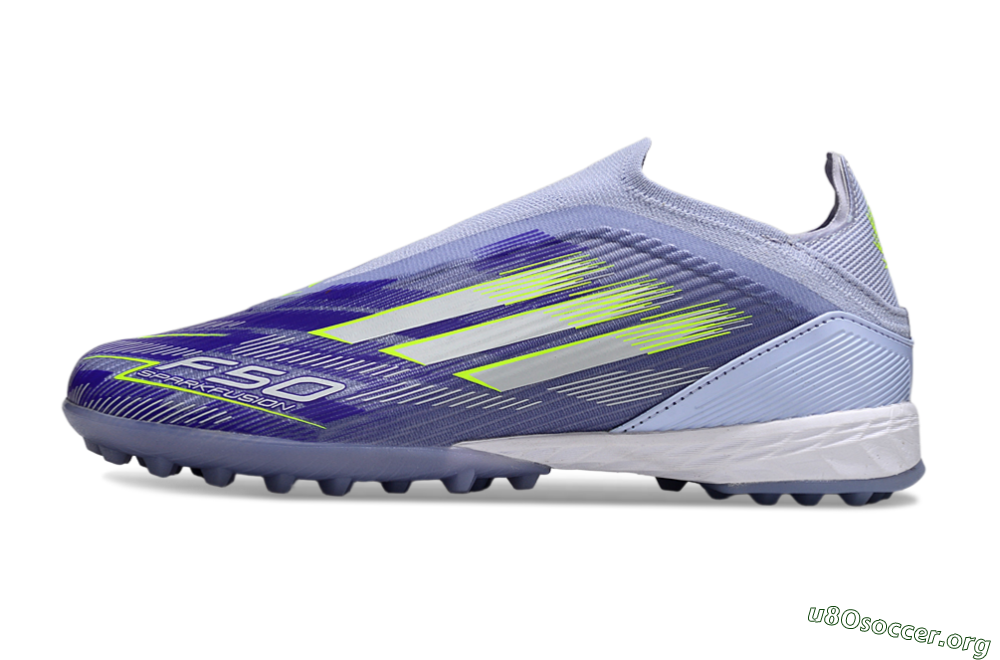 Adidas F50 Elite Laceless TF Football Shoes - Blue/Yellow/Silver 3