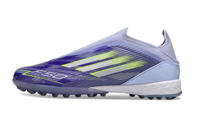 Adidas F50 Elite Laceless TF Football Shoes - Blue/Yellow/Silver