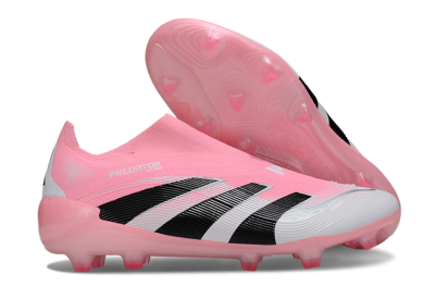 Adidas Predator 25 Elite Laceless FG Football Boots - Pink/White/Black