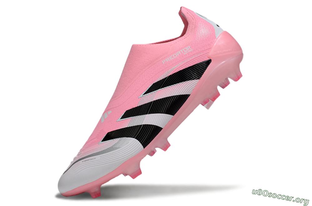 Adidas Predator 25 Elite Laceless FG Football Boots - Pink/White/Black 5