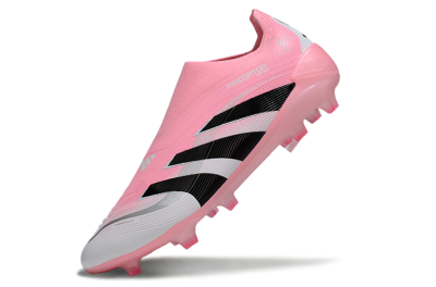 Adidas Predator 25 Elite Laceless FG Football Boots - Pink/White/Black