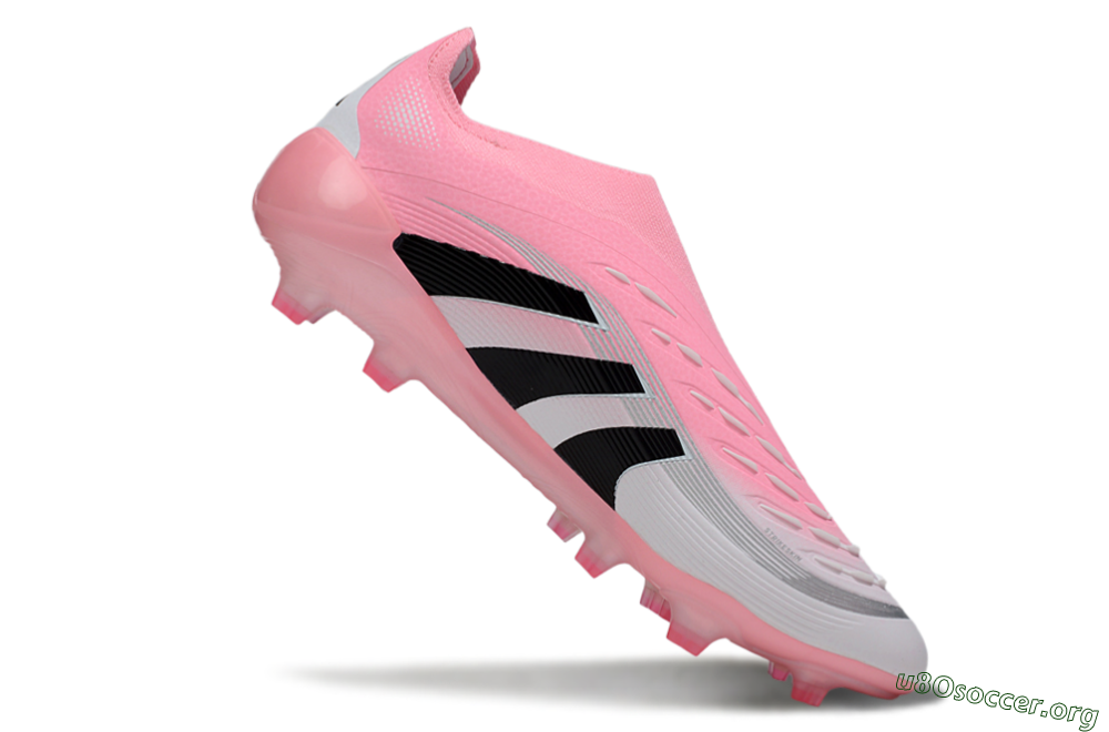 Adidas Predator 25 Elite Laceless FG Football Boots - Pink/White/Black 4