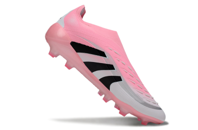 Adidas Predator 25 Elite Laceless FG Football Boots - Pink/White/Black