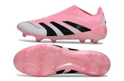 Adidas Predator 25 Elite Laceless FG Football Boots - Pink/White/Black