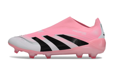 Adidas Predator 25 Elite Laceless FG Football Boots - Pink/White/Black