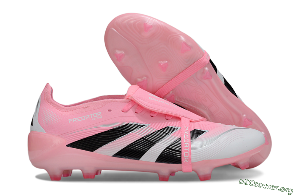 Adidas Predator 25 Foldover Tongue FG Football Boots - Pink/White/Black 2