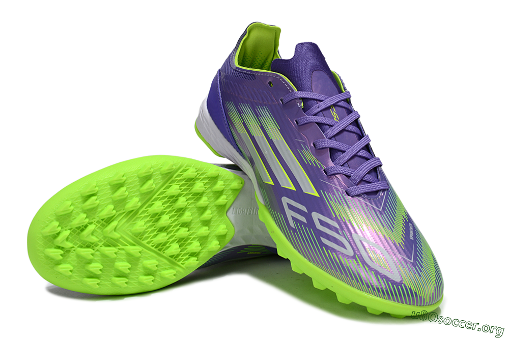 Adidas F50 Pro TF Football Shoes - Purple/Yellow/Silver 4